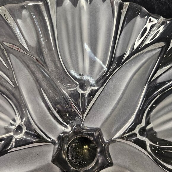 Mikasa Round Compote Tulips Satin Frosted Glass Pedestal Footed Compote - Picture 5 of 12